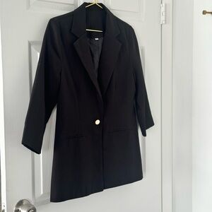 Single Button Blazer in Black - Medium